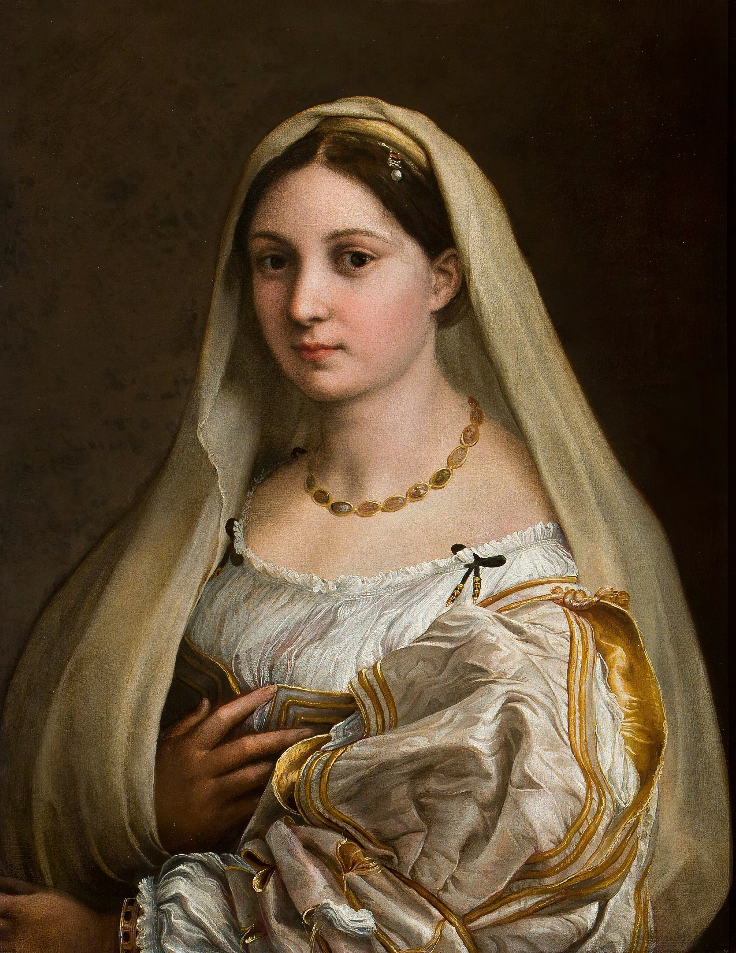 Annotated details from La Velata by Raphael